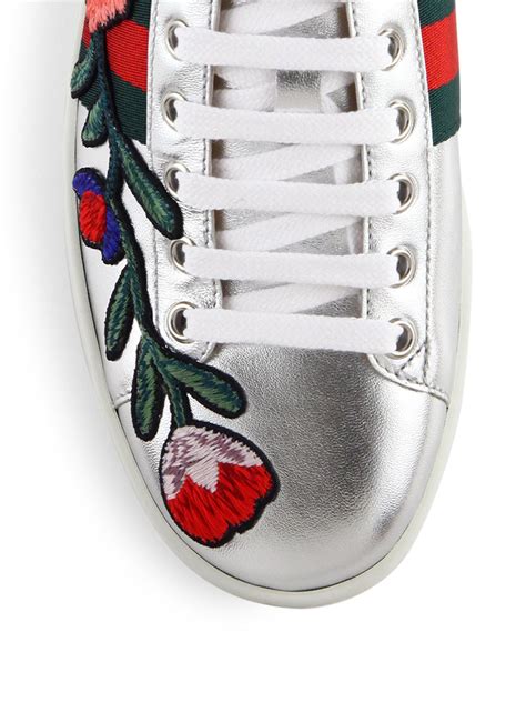 gucci heart sneaker|Gucci ace floral embroidered sneakers.